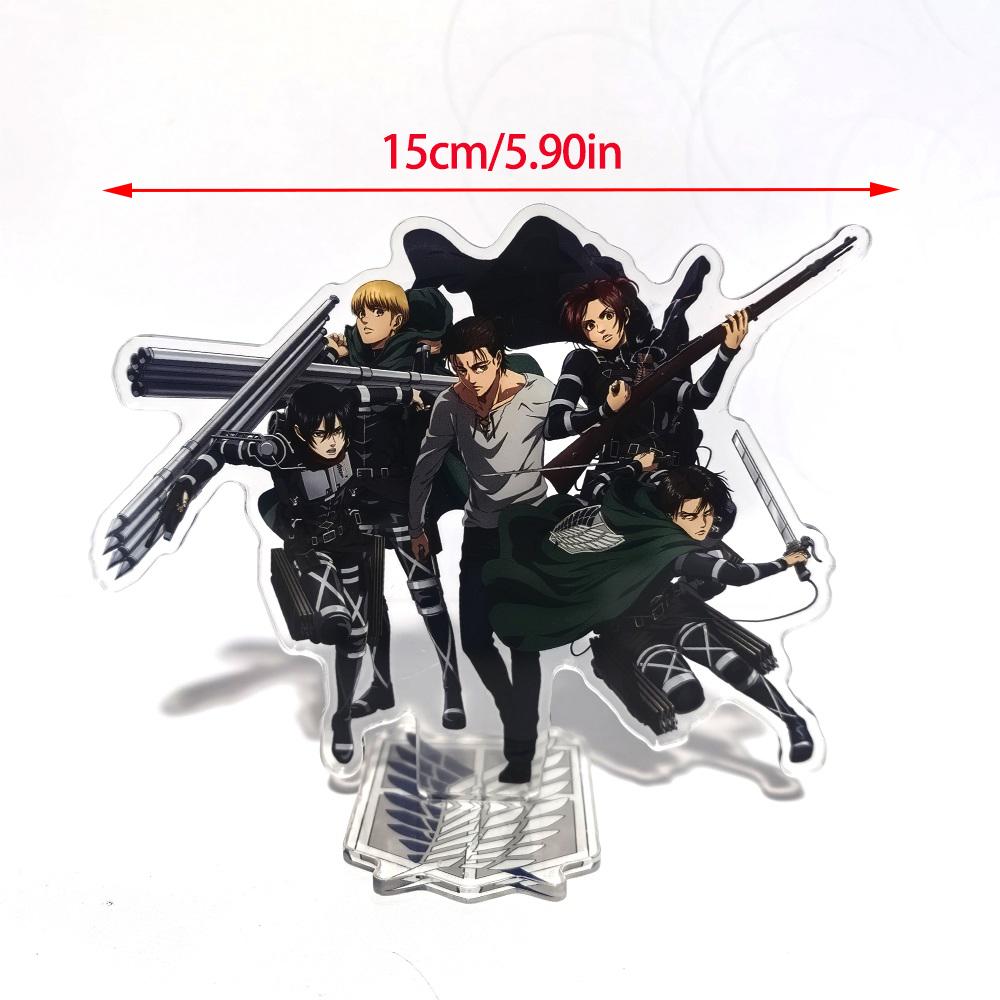 

Attack on Titan Acrylic Standing Eren Mikasa Levi Erwin Armin Animation Action Figures Wolf Titan 16cm Miniature Playthings Decor Playthings For Kid 15cm