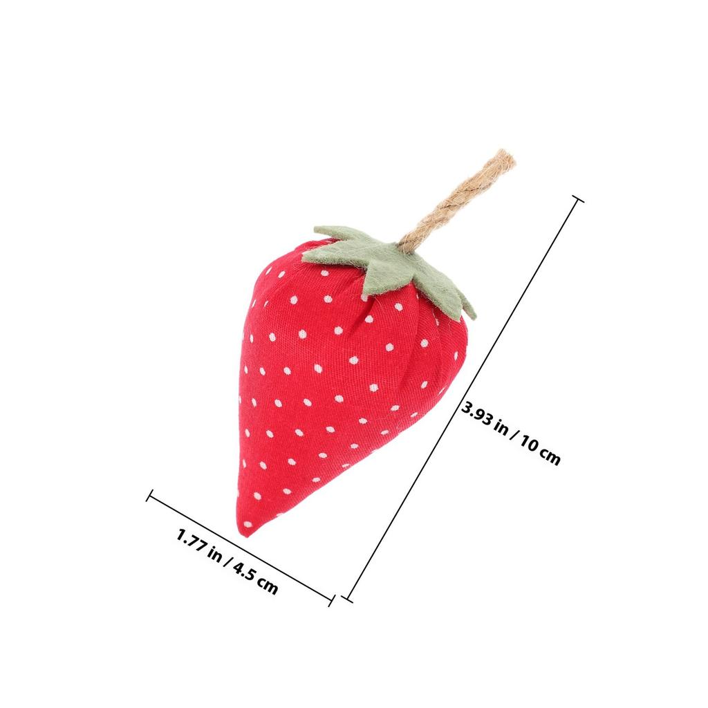 4Pcs Faux Fabric Strawberry Decor Artificial Strawberry Ornaments Lightweight Fake Strawberries for Home Table Centerpiece