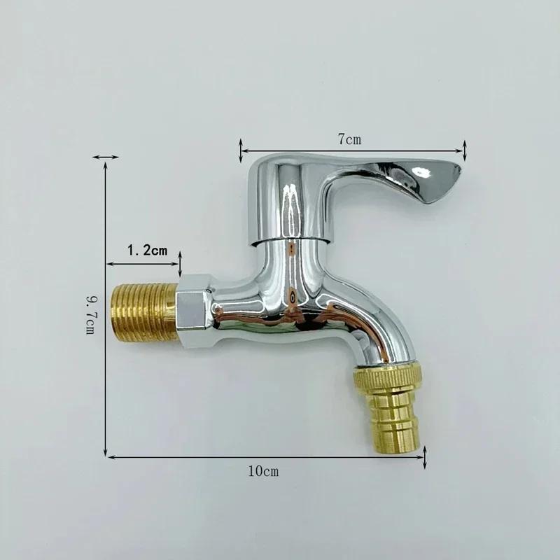 1pcs Washer Faucets 1/2" Male Wall Mounted Garden Balcony Water Tap Plastic Water Hose Quick Connector Single Cooled Faucet