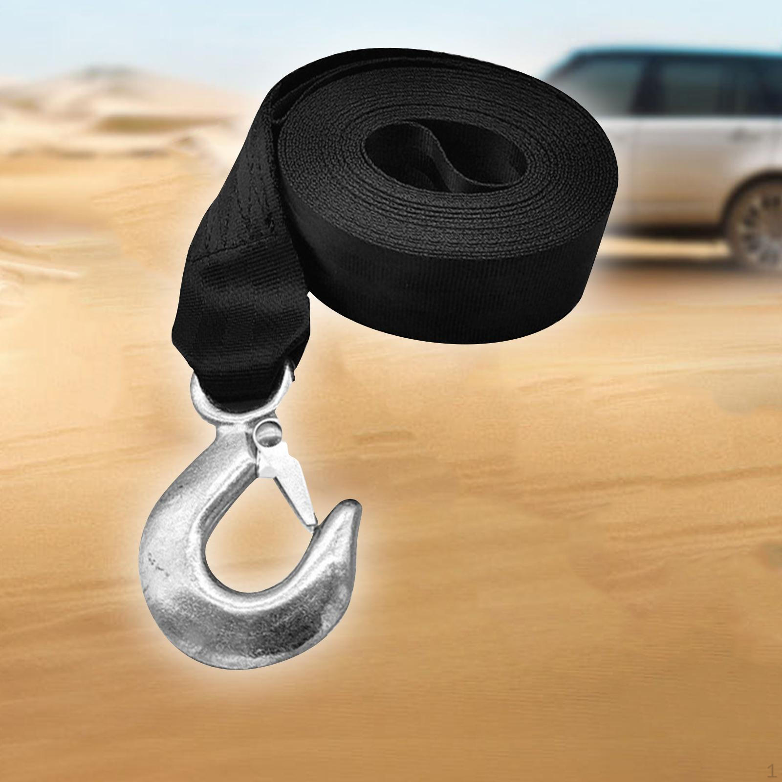 

Автомобильный буксирный ремень с крючками, противоскользящий, 2 тонны, высокопрочный веревка для тяжелых транспортных средств для 4 Meter