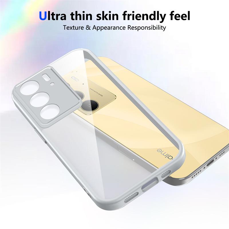 Realme C75 4G RMX3941 Case Plating Silicone Bumper Shockproof Clear Back Cover Matte Hard Phone Case for Realme C75 4G RMX3941