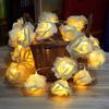 1Pack 10/20Led White Rose Flower String Lights Battery Operated for Valentine'S Day Wedding Home Party Birthday Decorations