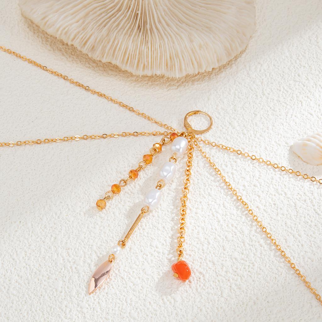 Gold Color Starfish Shell Pendant Bra Chain Summer Sexy Chest Chain Lingerie Party Jewelry 2025 Trendy Multi-layered Body Chain Accessories for Women