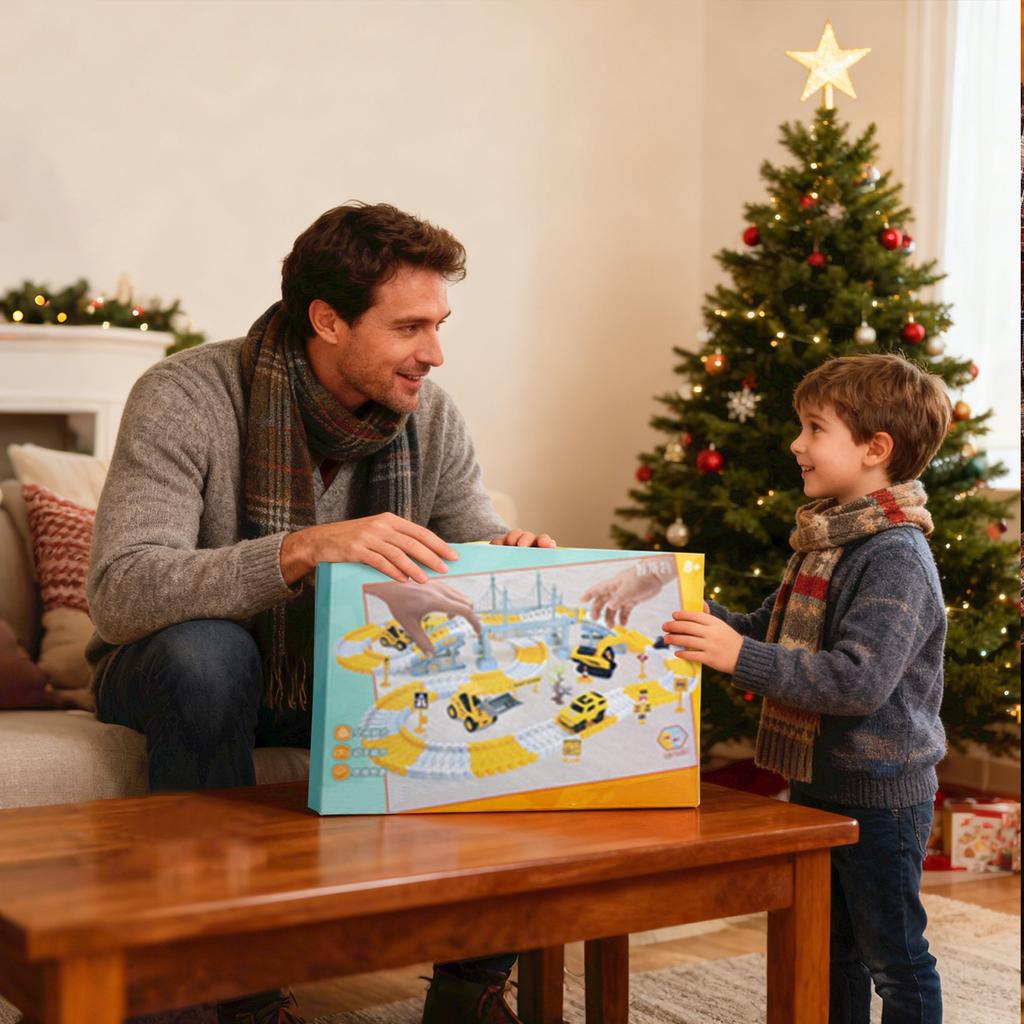 Children'S Educational Toys, Versatile Assembly Electric Engineering Track Car, Toy Car, Diy Car, Small Car