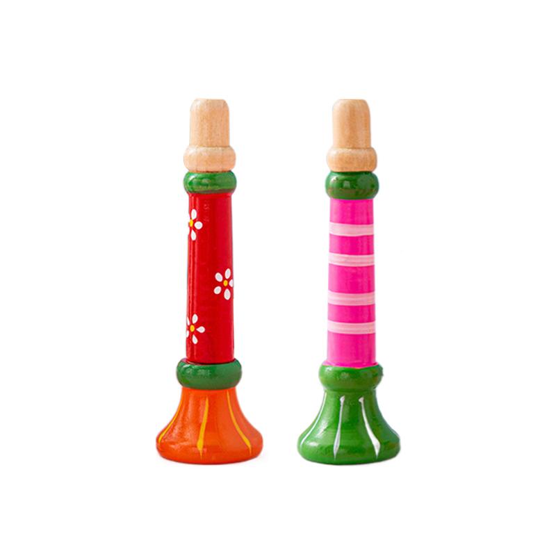 Wooden Trumpet Children Toy Horn Whistle Musical Instrument for Kids Early Educational Orff Music Instrument Sound Training Game