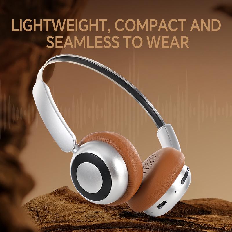 Retro Wireless Bluetooth Headset with Noise Cancelling & Long Battery Life