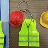 1Pc Creative Vest And Safety Helmet Shaped Keychain Night Travel Reflective Warning Sign Pendant For Backpack Accessories