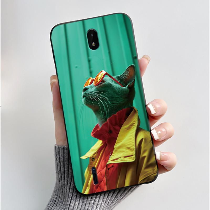 Casing For Nokia C01 Plus TA-1383 TA-1387 C1 2nd Edition Case Aesthetic Fashion Cute Cat Soft Silicone TPU Shockproof Back Cover