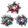 Door Wall Window Christmas Ornament Artificial Pinecone Candlestick Wreaths with Red Berries & Leaf Table Centerpiece