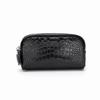 Solid Color Lady Clutch Crocodile Texture Long Zipper Genuine Leather Wallet Large Capacity 3-Layer Design Phone Bag for Women