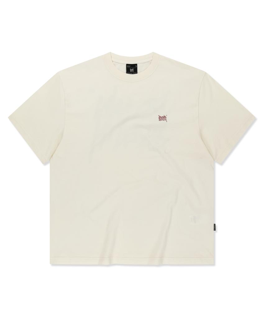BROWNBREATH Tag Pigment Tee - Cream