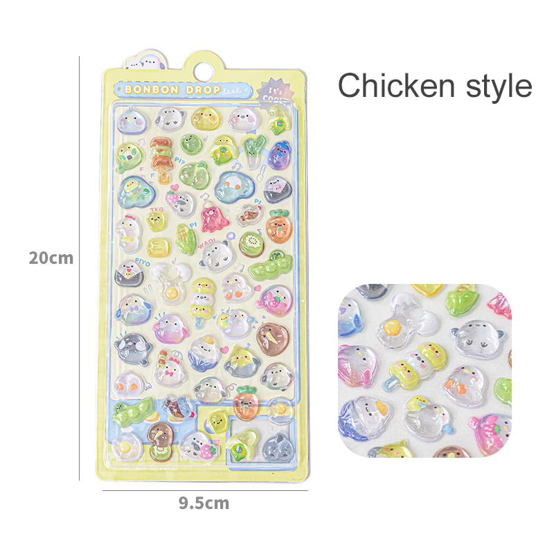 1pc Kawaii Candy Ghost Bread Drop 3D Relief Journal Decorative Stickers Scrapbooking Phone Stickers Stationery Sticker TMZ