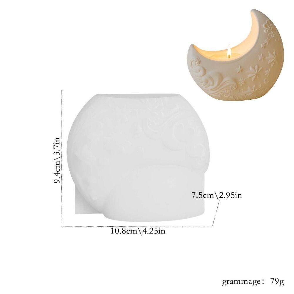 New Moon Shape Aromatherapy Candle Mold 3D Reusable Plaster Mold Handmade Silicone Scented Candle Mold Home Decor