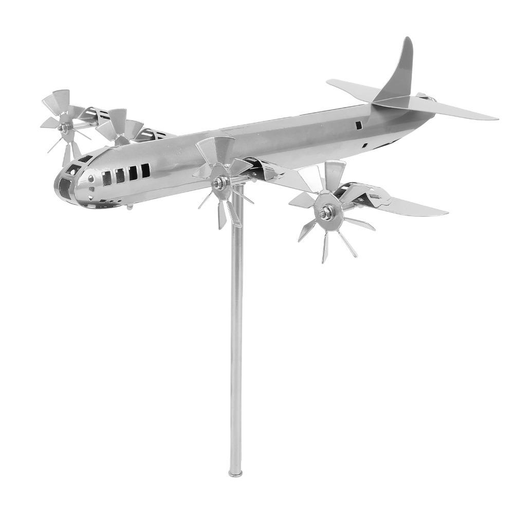 8pcs Iron Metal Wind Spinner Silver Garden Windmill Decor Airplane Windmill  Garden Yard Patio