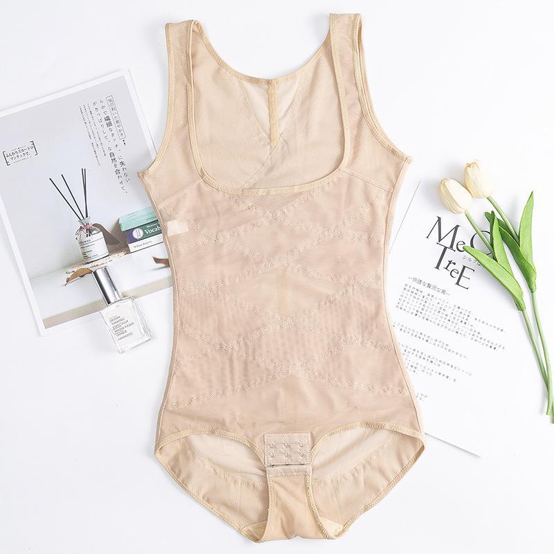 Lightweight Postpartum Shaping Garment with Seamless Crotch for Buttock Lift and Body Contouring Plus Size One-Piece Body Shaper