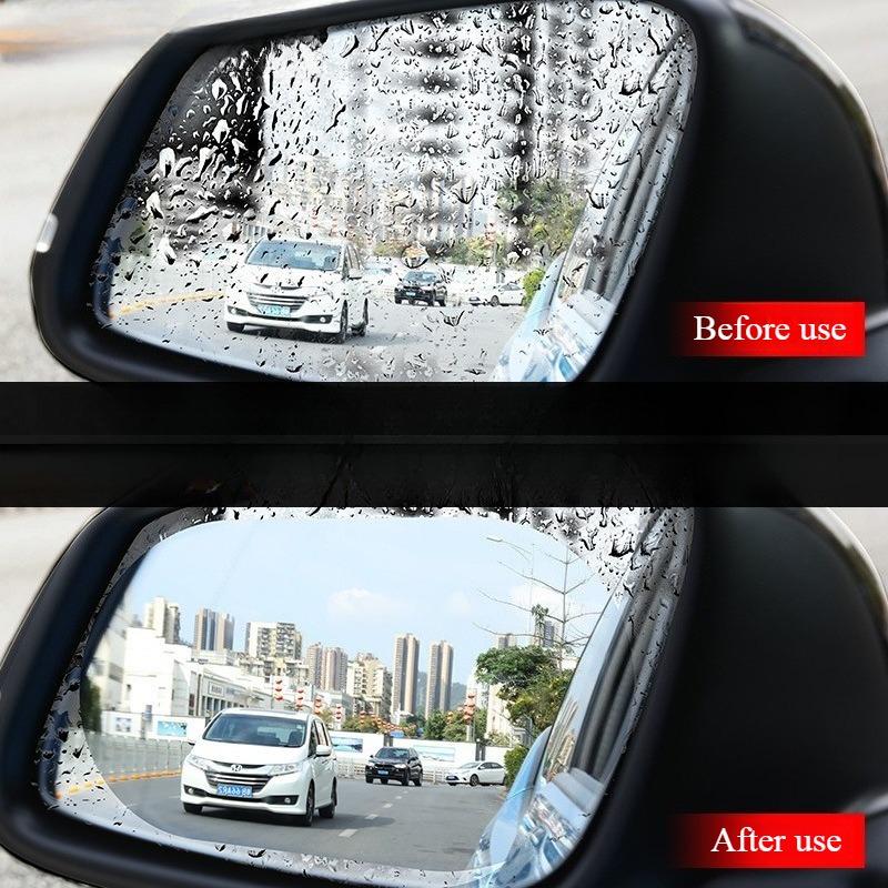 1pair Car Rearview Mirror Protective Film Side Windows Sticker Anti Fog Glare Rainproof Waterproof Mirror Film Clear Nano Coatin