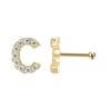Personalized Zirconia Letter Nose Stud for Men and Women - Trendy Micro-Inlaid Straight Needle Piercing Ornament.