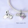 Princess Dress Camera Butterfly Charm Bead Components Love Secure Safety Chain Compatible With Charm Bead Component Copper Metal Bracelet High