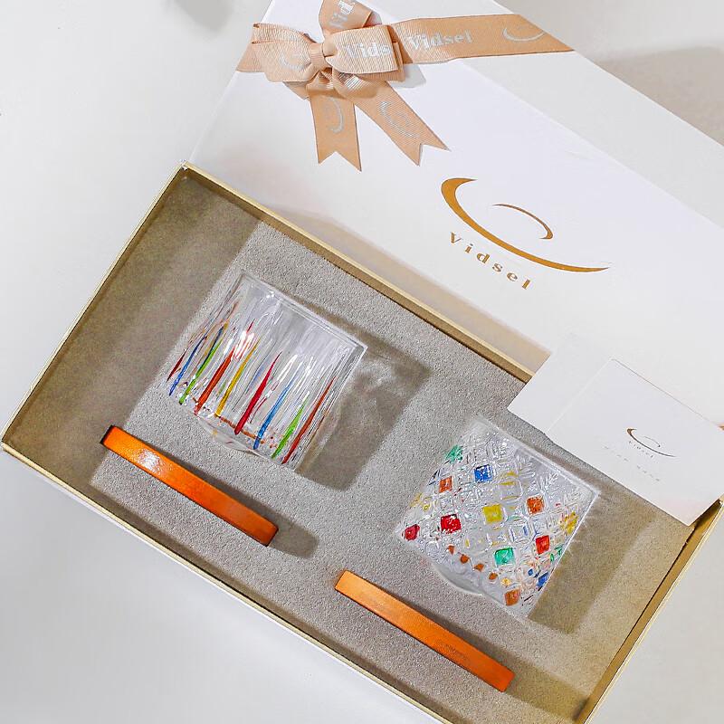 Hand-Painted Swirl Glass Tumbler Gift Set