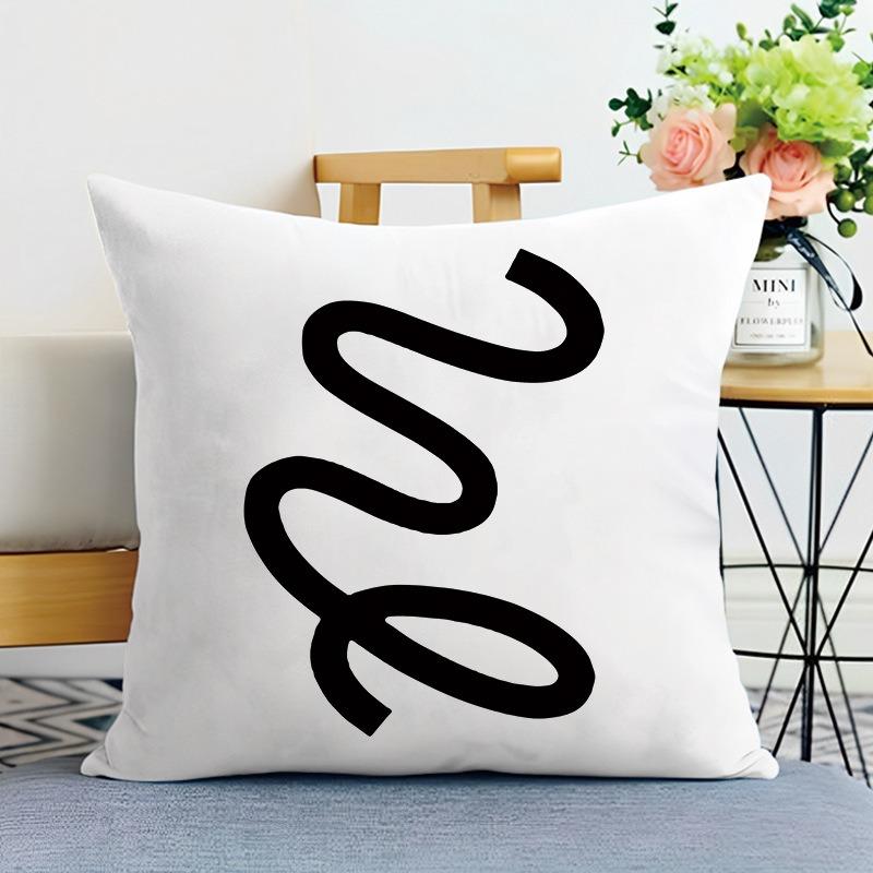 Black And White Ins Style Printed Decorative Pillowcase Bedroom Living Room Square Cushion Pillowcase