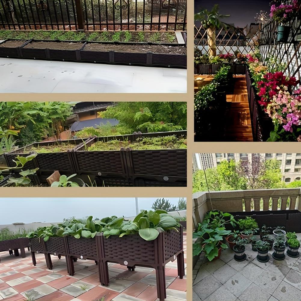 Kunststoff-Pflanzgefäß mit Drainagelöchern Hochbeet Erhöhte Vermehrungsbox für Garten Gemüse Obst Blumen Kräuter