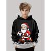 Sudadera con capucha navideña para niños Estampado de Papá Noel Sudadera de moda de dibujos animados para niño niña Ropa infantil para fiesta navideña
