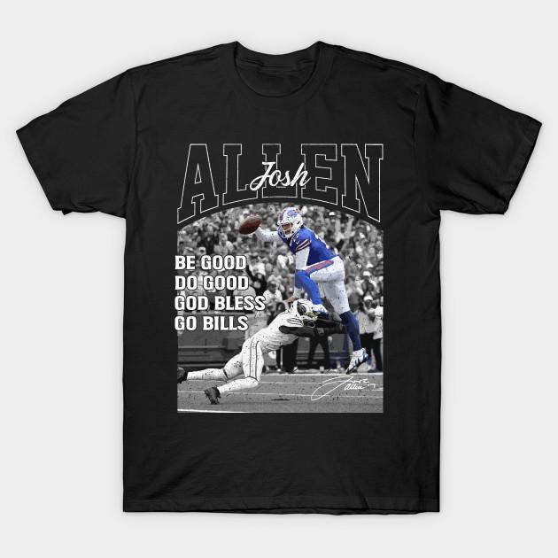 

Men Black Print T-shirt Josh Allen Be Good Do Good Quote, Vintage Buffalo Football Bootleg No-Cut Transfer Paper Print Cotton Tshirt S чорний