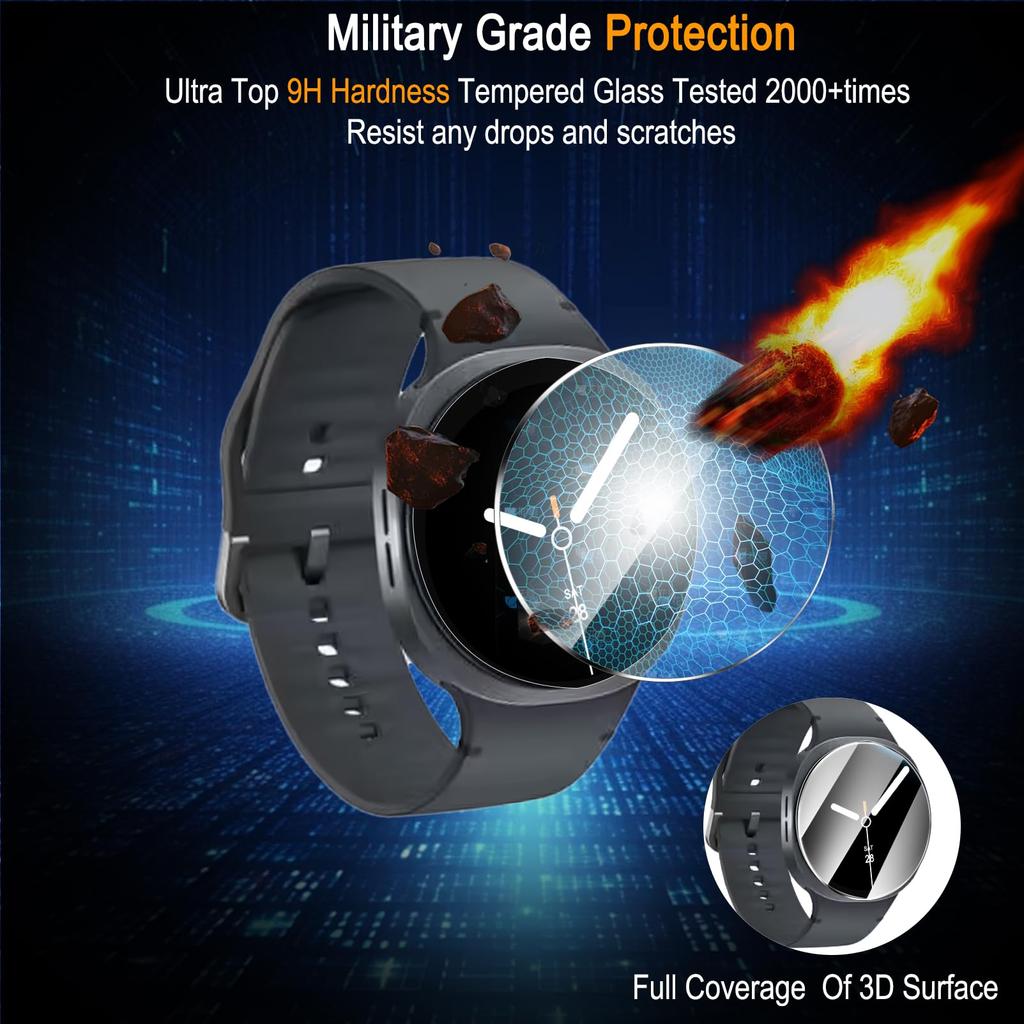 Vidro Temperado Para Samsung Galaxy Watch 8/8 classic 44mm 40mm 46mm Acessórios Película Hidráulica HD Protetor de Tela Galaxy watch8