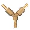 5/16" Brass Y 3-Way Shut off Ball Valve 8mm Fitting Hose Barb Fuel Gas Clamp Tee