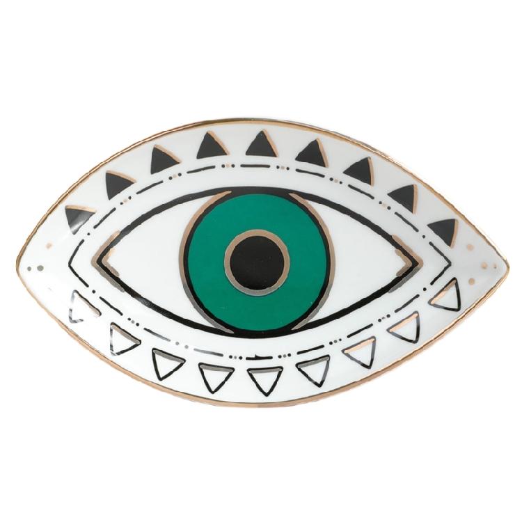 Sophisticated Stylish Eye Sturdy Ceramic Dish Elegant Solution Portable for Jewelry Organization and Display Daily Use