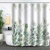 Bathroom Floral Shower Curtain, Retro Flower Farmhouse Flower Plant Butterfly Animal Bohemia, Bathtub Shower Curtain With Hooks