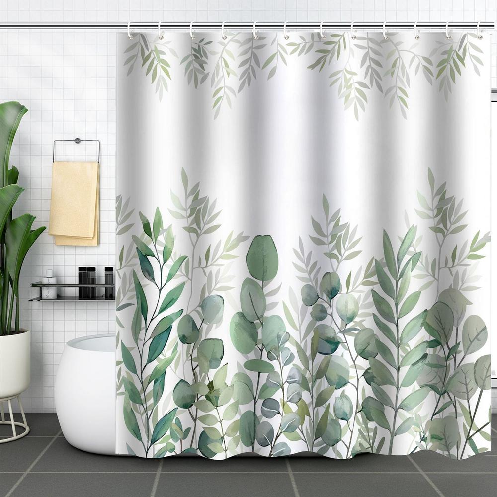Bathroom Floral Shower Curtain, Retro Flower Farmhouse Flower Plant Butterfly Animal Bohemia, Bathtub Shower Curtain With Hooks