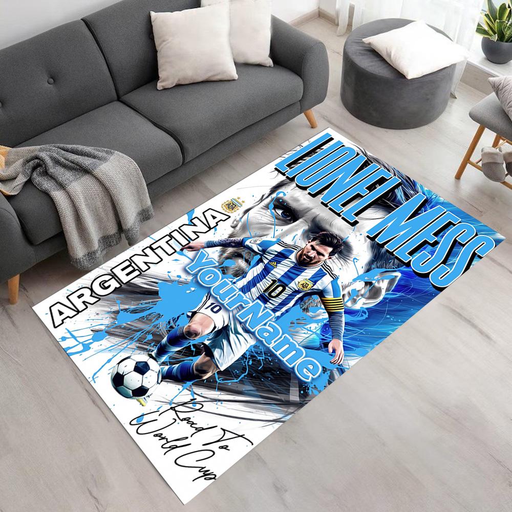 Messi Customizable Name Floor Mat Design for Hallway Bedrooms Outdoor Playrooms Antislip Carpet Office home decor Wedding Party Gift