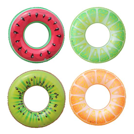 Oppblåsbare fruktbadeleker for barn voksne vannmelon kiwi appelsinformede gummibaderinger svømmering for sommerbassengfest innsjø strand