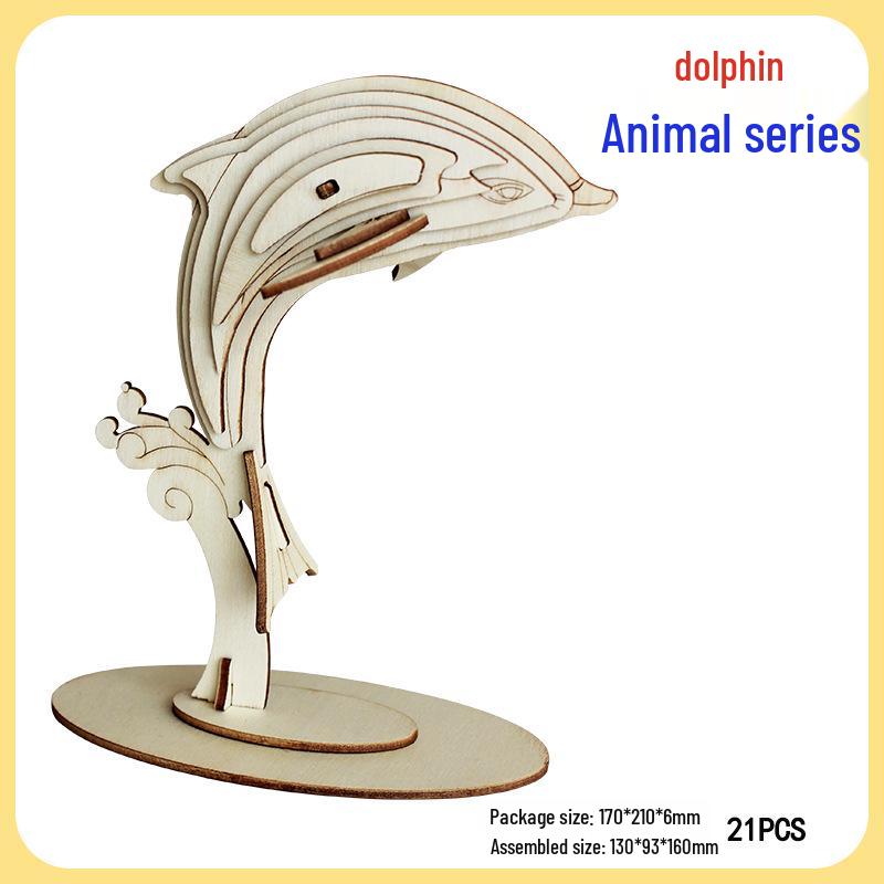 

3D Деревянный Пазл Мир Океана Модель Животного для Детей - Набор для Сборки Ручной Работы