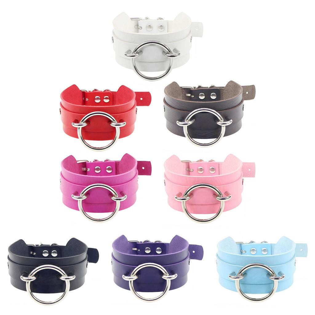Unisex verstellbare Choker-Halskette O-Ringe Halsband für Tanzaufführungen und Mode