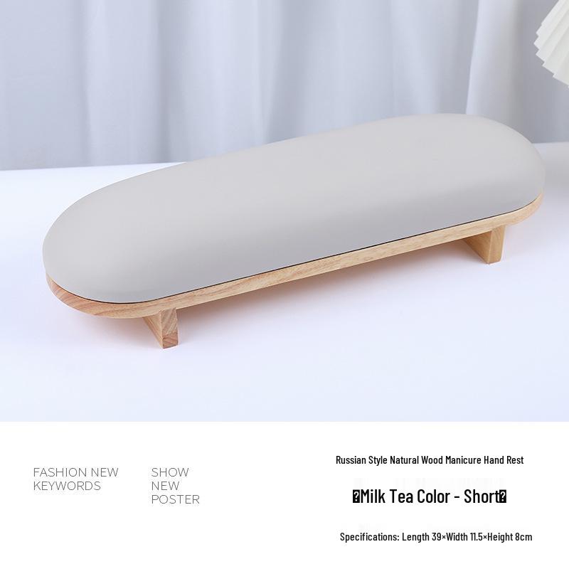 High-End Nail Art Cushion Set: Natural Wood Base & Japanese Leather Tools