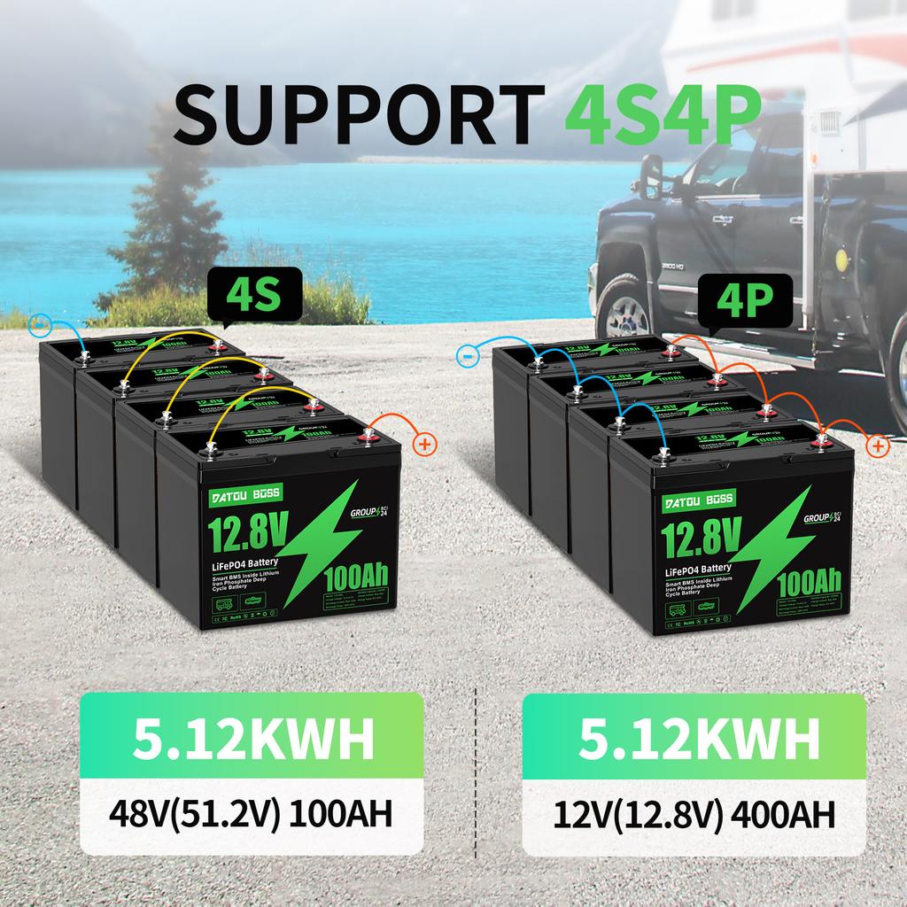 DATOUBOSS EU Warehouse 12V 12.8V LifePo4 Battery 100ah 200ah 24V 230AH 300ah High Discharge Rate Lithium Iron Lifepo4 Battery RV