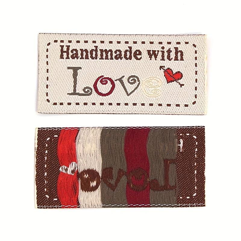 10 ks Ručně vyráběný štítek na oblečení Pletené čepice Tašky Šicí doplňky Štítky na oblečení Ručně vyrobeno s láskou Štítek