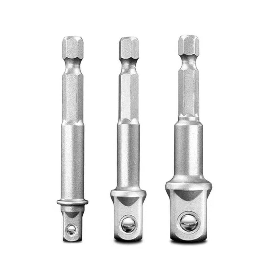 

Square Drill Socket Adapter- 1/4 3/8 1/2 Hex Shank Bit Holder Hex Shank Adapter Drills Wrench Sleeve Drill Bit Extension Rod