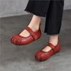 Johnature Echt Leer Zachte Zool Lage Uitsparing Platte Schoenen Comfortabele Ronde Neus Damesschoenen