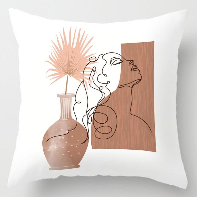 Square Pillow Cushion Living Room Sofa Pillow Simple Character Pillow Case Bedroom Window Sill Bay Window