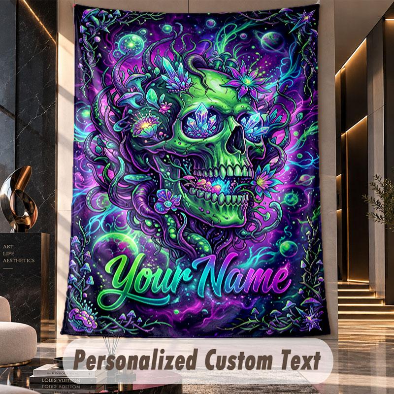 Skull Gothic (46) Theme Custom Tapestry Personalized Custom Name Text Wall Hanging Tapestry Home Decor Background Cloth