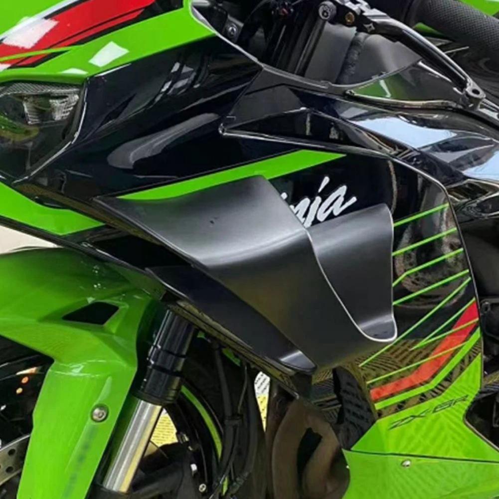 ABLZ-Motorcycle Spoiler Aerodynamic Winglet Fixed Wing Side Wing Fairing Side Spoiler For ZX-6R ZX636 ZX6R ZX 636 2024 2025 чёрный