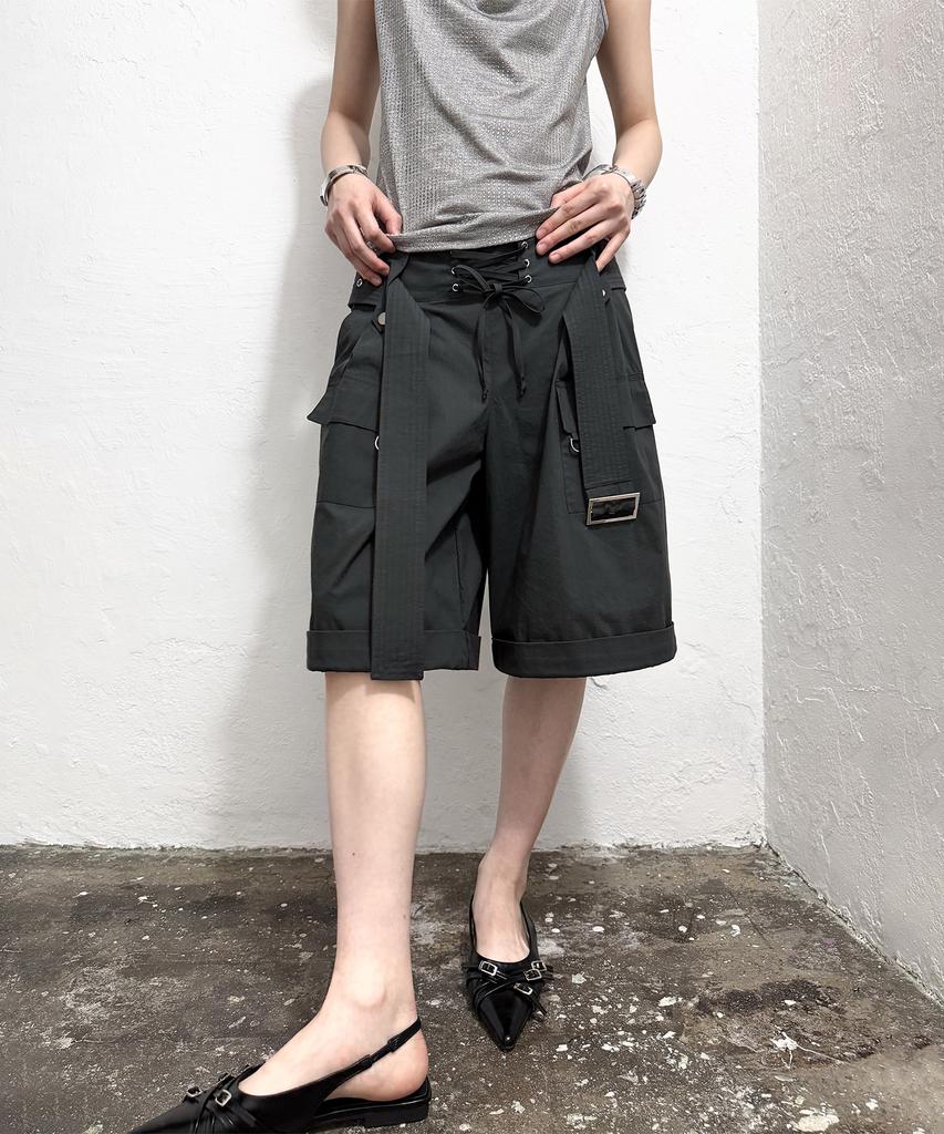 Seutillesseodi Lace-Up Cargo Cuff Shorts