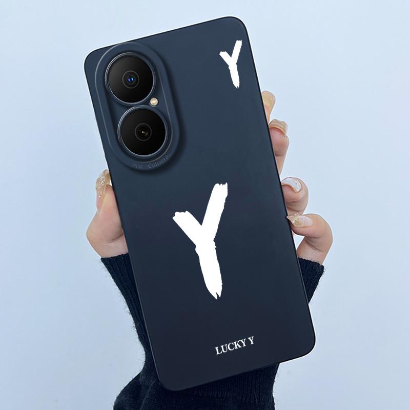 For Huawei Nova Y73 4G Lucky Initial Letter Phone Case For Huawei Nova Y73 NovaY73 4G Soft Silicone Back Cover Shockproof Bumper