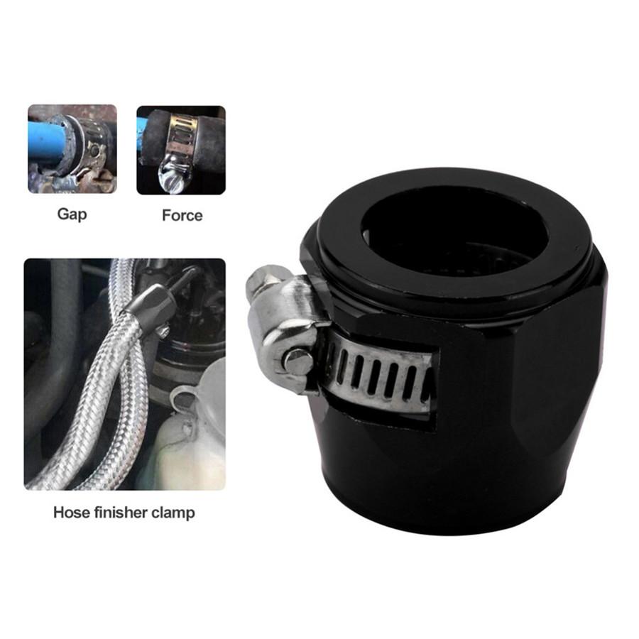 4Pcs AN10 Car Hose Finisher Clamp Hose End Cover Fitting Adapter Connector Black