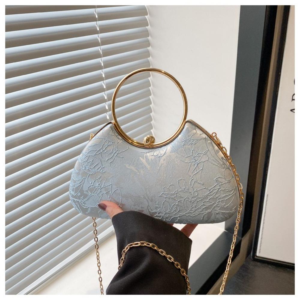 

Luxury Polyester Fiber Evening Bags Elegant Chain Banquet Bag Shoulder Bag Women синий