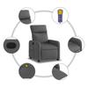 Vidaxl Rozkládací Masážní Křeslo, Tmavě Šedé, Potažené Látkou
