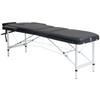 Foldable Massage Table with Adjustable Height, In Aluminium and Plastic, 215x81x61-84 Cm, Black